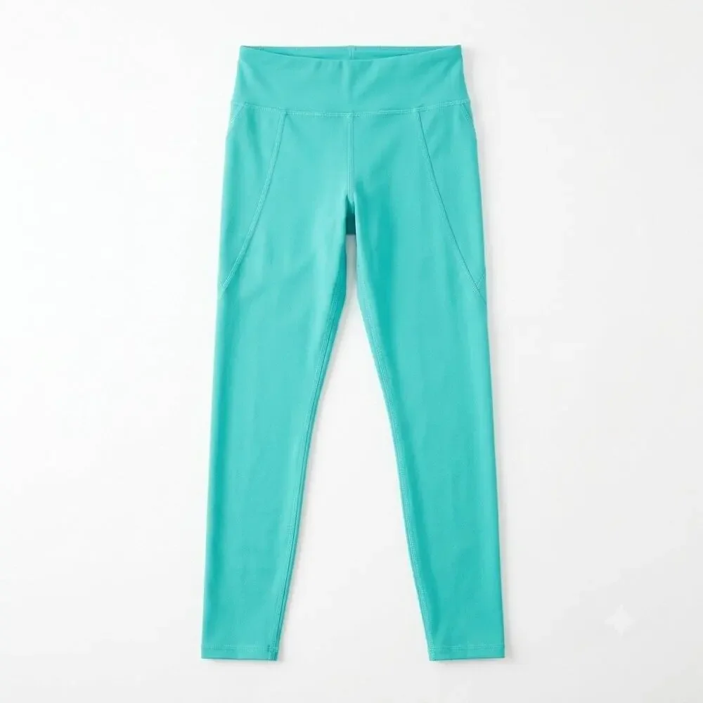Old Navy Powersoft High Rise Side Pocket Leggings Blue Girls Go Dry Large 10 12